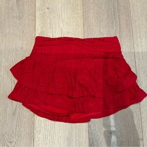 Cider Vibrant Red Mini Skirt